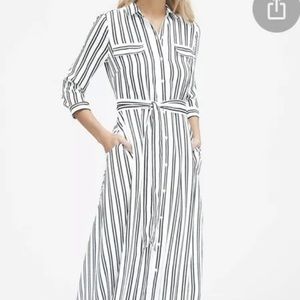 Banana Republic Striped Maxi Shirt Dress Petite 2